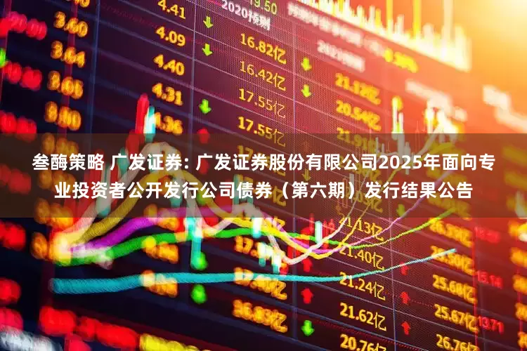叁酶策略 广发证券: 广发证券股份有限公司2025年面向专业投资者公开发行公司债券（第六期）发行结果公告